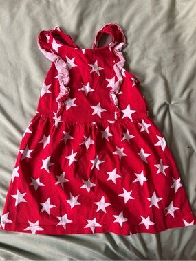 Red & white stars cotton dress